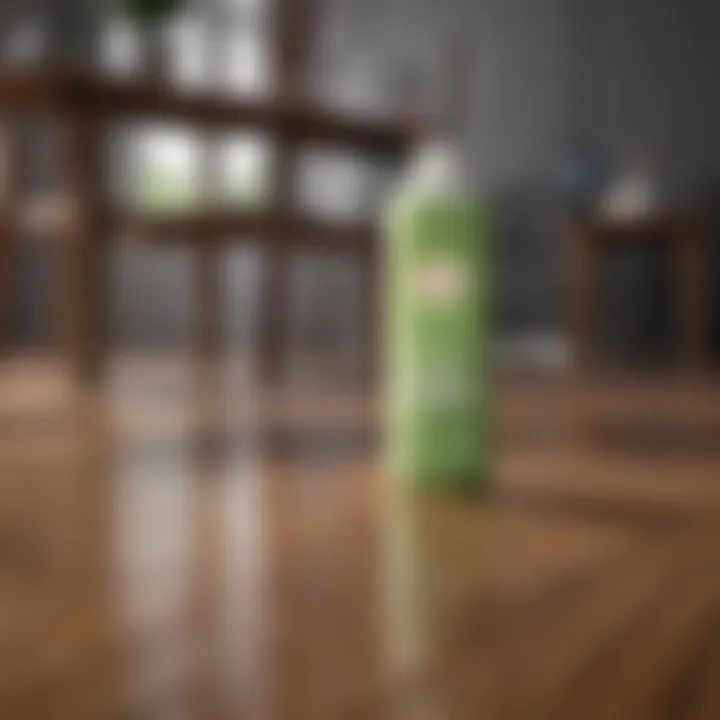 Selection of cleaning products for hardwood floors