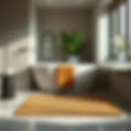 Elegant bath mat arrangement in a modern bathroom