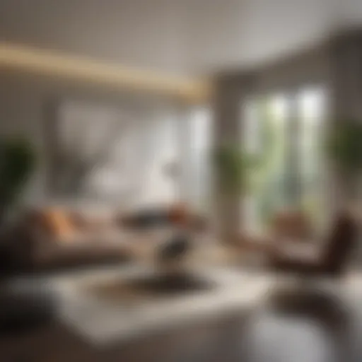 Modern living room with stylish decor