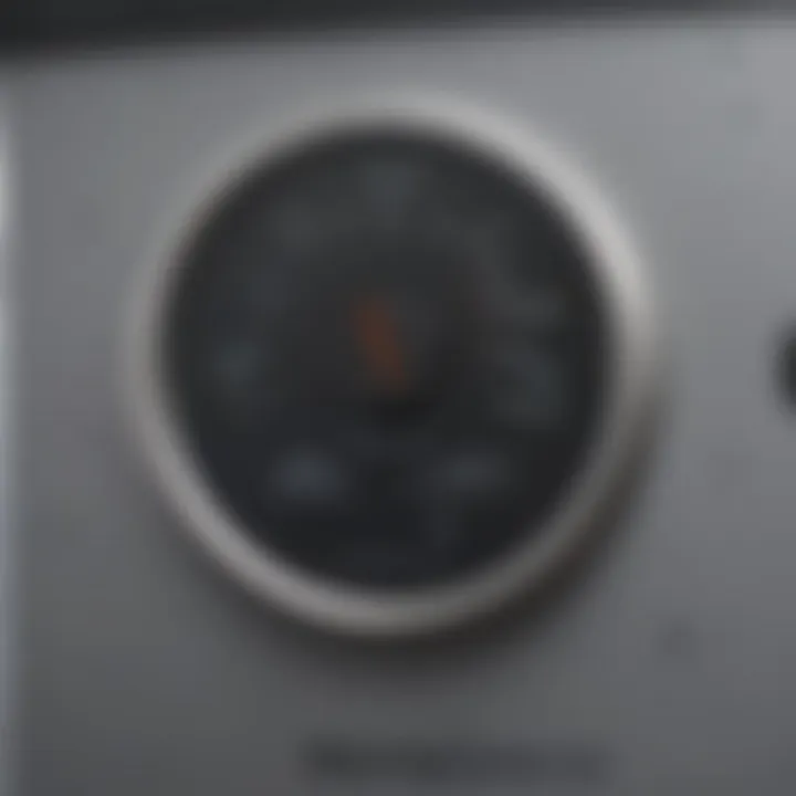 Close-up of a dehumidifier's control panel showcasing settings