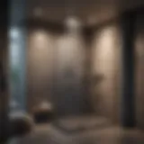 Sleek modern shower design featuring glass panels and minimalistic fixtures