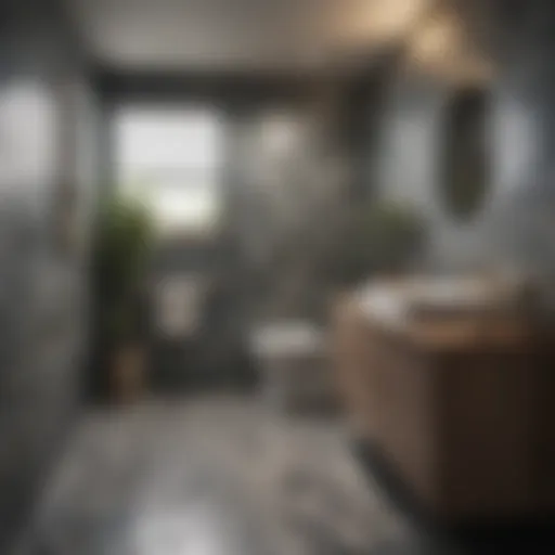 Stylish tile arrangement in a compact bathroom showcasing innovative design