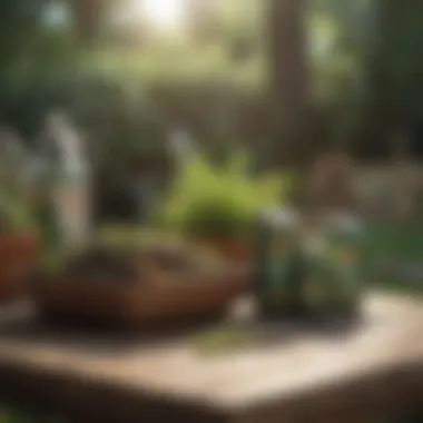 Effective Grub Treatment Options Various lawn care products on a table