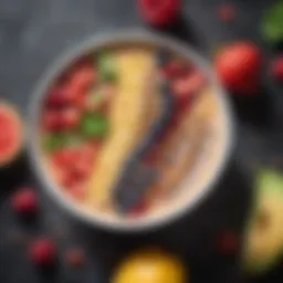 Vitamix blender with smoothie bowl garnished with fresh fruits