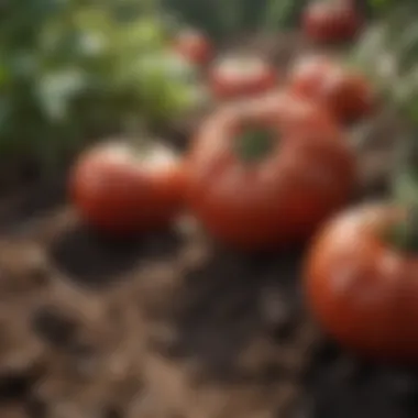 Close-up of soil composition ideal for tomatoes