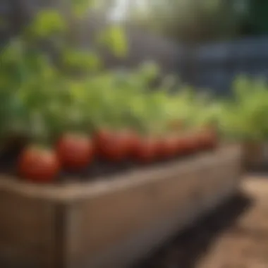 Tomato plants thriving in a raised garden bed