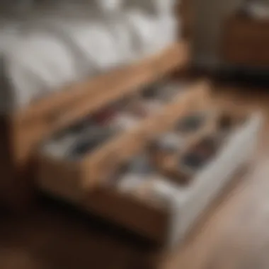 Practical Organization with Under-Bed Drawers Organized storage showcasing practical use of under-bed drawers.