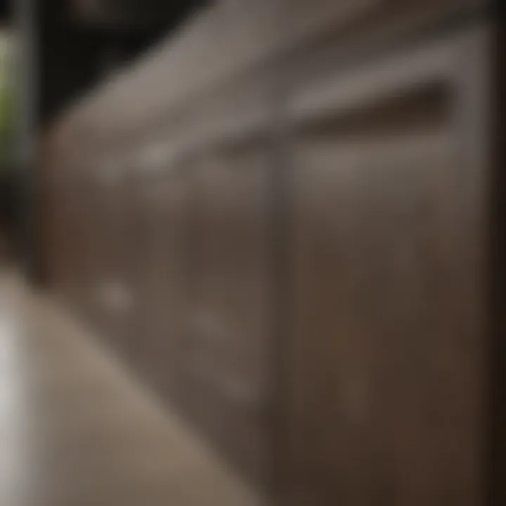 Close-up of materials used in narrow cabinets, highlighting quality and texture.