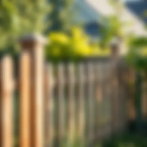 Stylish wooden fence in a backyard