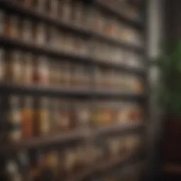 Elegant spice rack showcasing an organized array of jars.