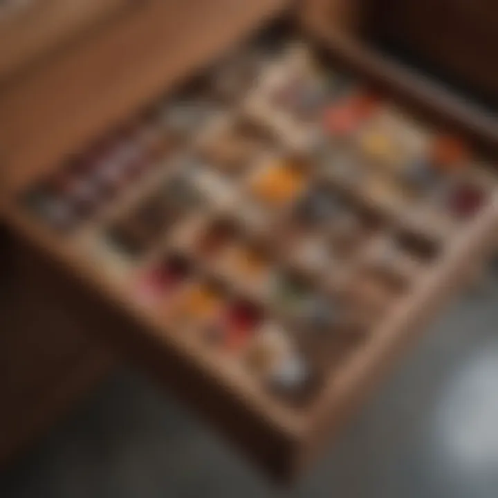 A neatly arranged drawer with spices categorized for easy access.