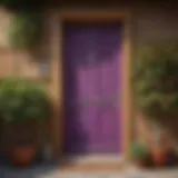 A beautifully painted wooden door showcasing vibrant color choices.