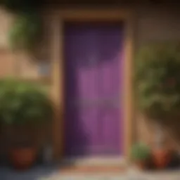 A beautifully painted wooden door showcasing vibrant color choices.