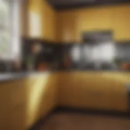 Vibrant transformation of kitchen cupboards