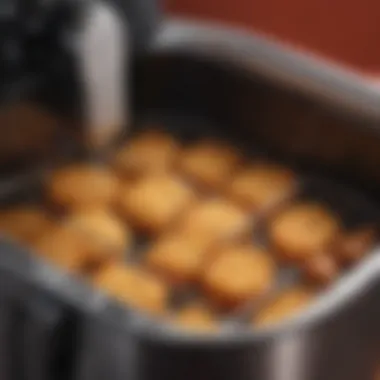 Close-up view of durable stainless steel basket in Philips air fryer