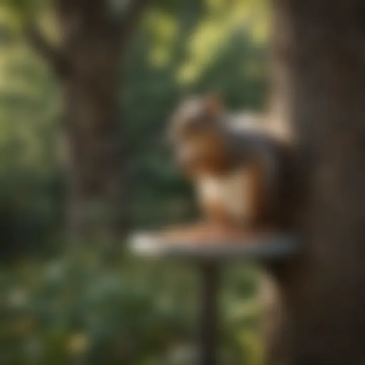 Physical barriers around a bird feeder