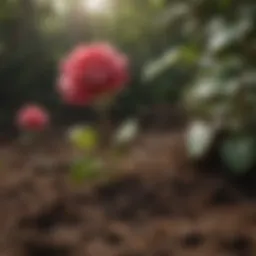 Nutrient-rich soil for rose bushes