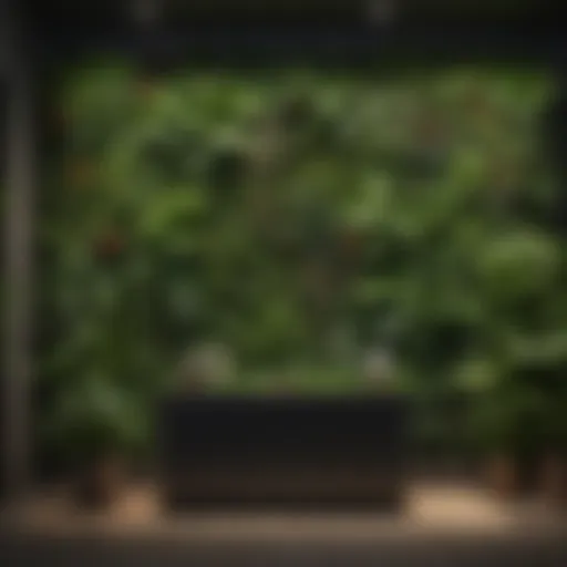 Lush green plant wall showcasing diverse species