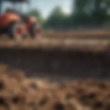 Prepared Soil Bed for Grass Seeding Well-tilled soil bed prepared for grass seed planting