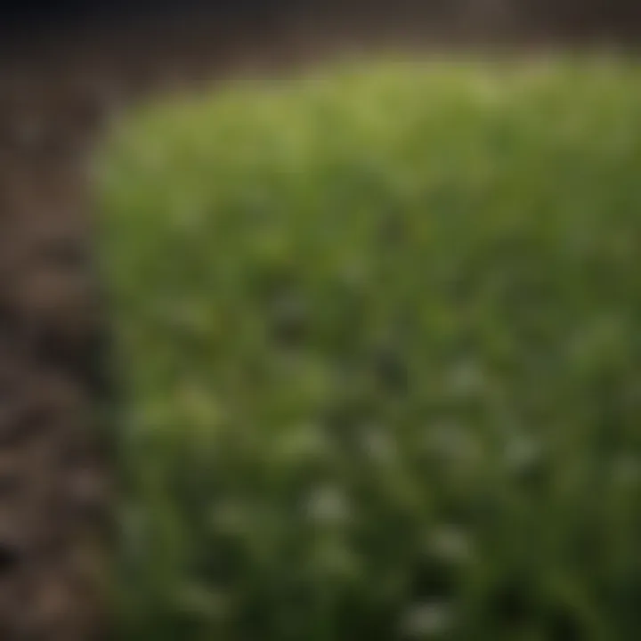 Close-up of different grass seed varieties suitable for winter