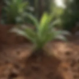 Rich clay soil with vibrant plant life