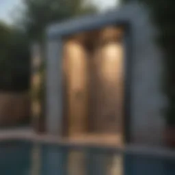 Elegant pool deck shower design enhancing outdoor aesthetic