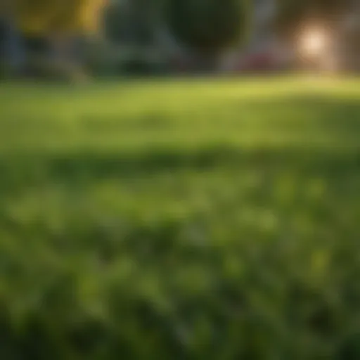 Vibrant green lawn after aeration