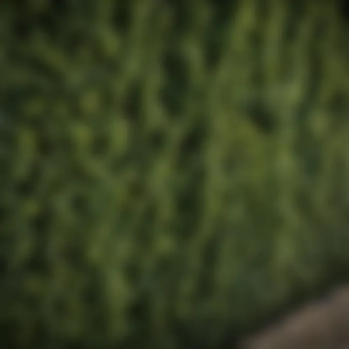 Diverse species of hedges showcasing different textures