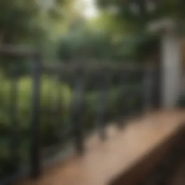Stylish Metal Railing for Privacy Stylish metal railing enhancing outdoor privacy
