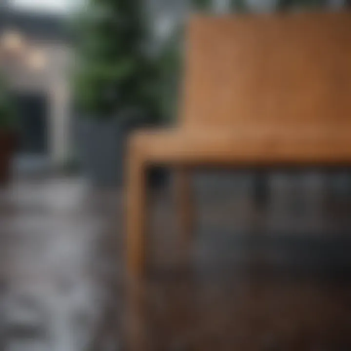 Close-up of durable materials used for rain proof furniture