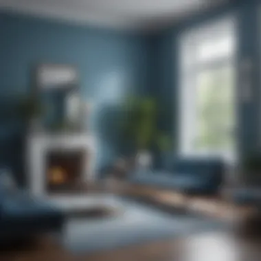 Cool Blue Shades for Peaceful Living Cool blue hues enhancing tranquility in a stylish setting