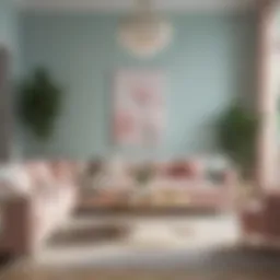 Soft pastel shades creating a calming living room environment