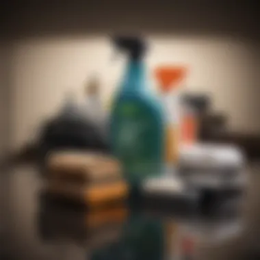 A selection of cleaning supplies for stain removal