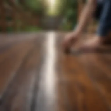 Applying Stain to Enhance Deck Beauty Application of stain on the wooden deck surface