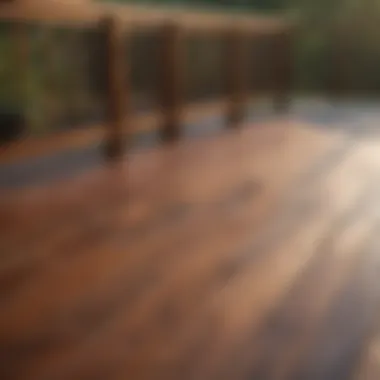 Showcasing a Beautifully Restained Deck A beautifully restained deck showcased in sunlight