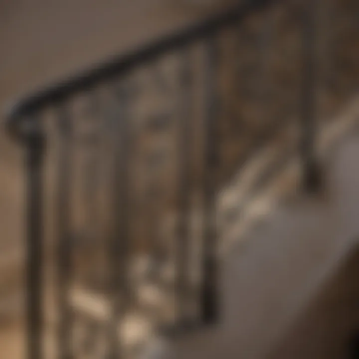 Before and after comparison of an iron railing restoration project