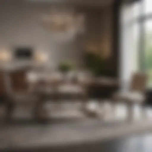 Elegantly designed RH dining table set in a modern dining room