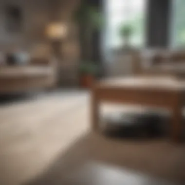 Efficient Cleaning Under Elegant Furniture Close-up of a Roomba working under a stylish coffee table