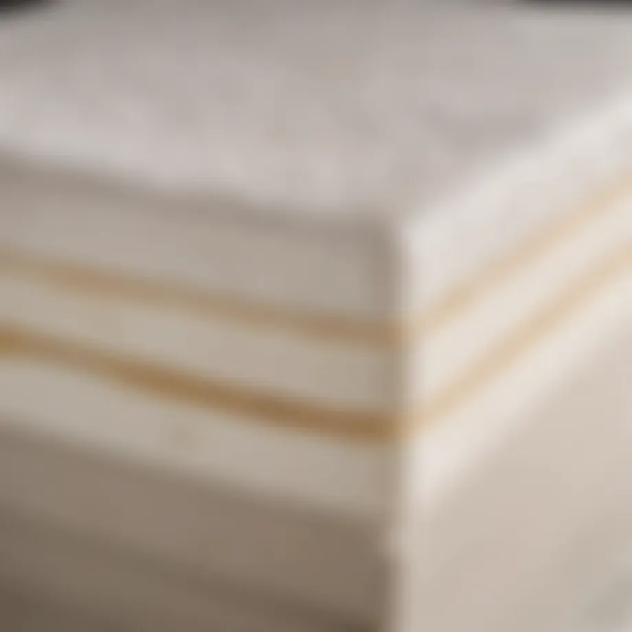 Detailed view of the Saatva Memory Foam Mattress material layers