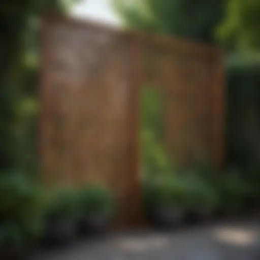 Elegant wooden privacy screen in a garden setting