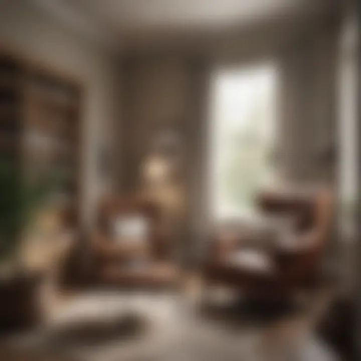 Cozy reading nook with armchairs and natural light