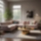 Elegant sectional sofa arrangement in a contemporary living room