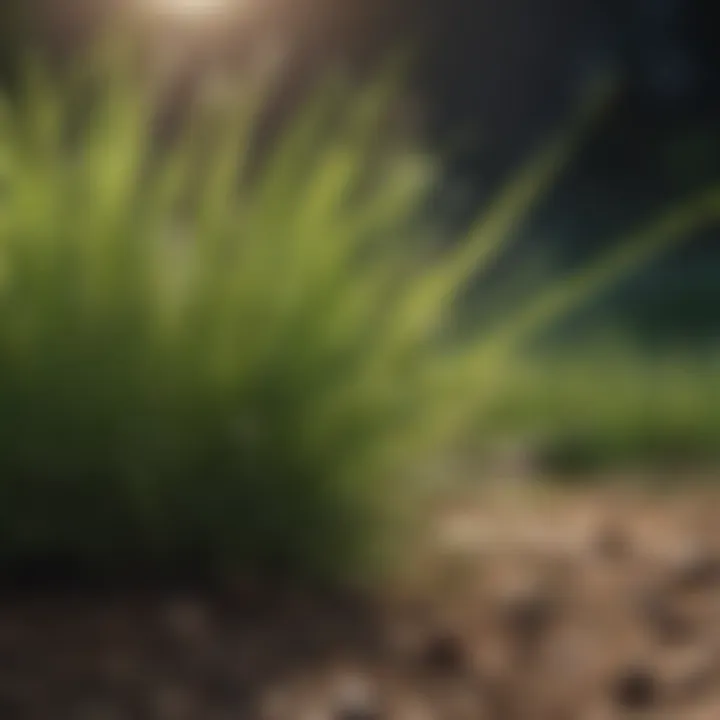 Close-up of sun-kissed healthy grass blades