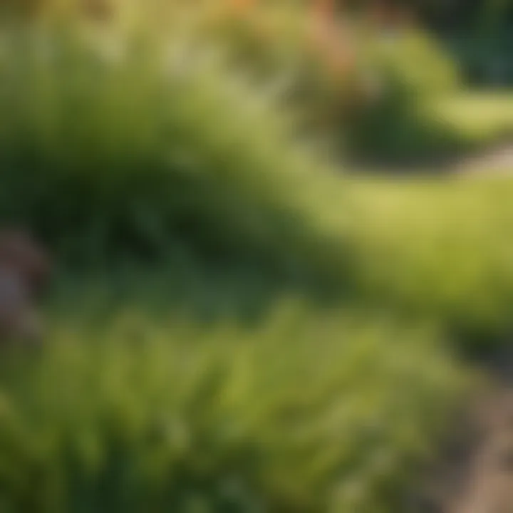 A vibrant lawn featuring various types of grass suitable for sunny areas