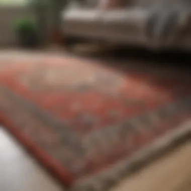 Different rug materials showcased on a table for comparison