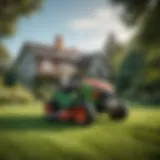 A sleek self-propelled lawn mower in action on a lush green lawn