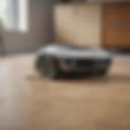 A close-up view of a Shark robot vacuum showcasing its advanced sensors.
