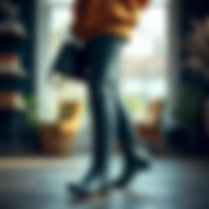 Fashion Statement with Short Wellington Boots A fashionable outfit complemented by chic short Wellington boots.