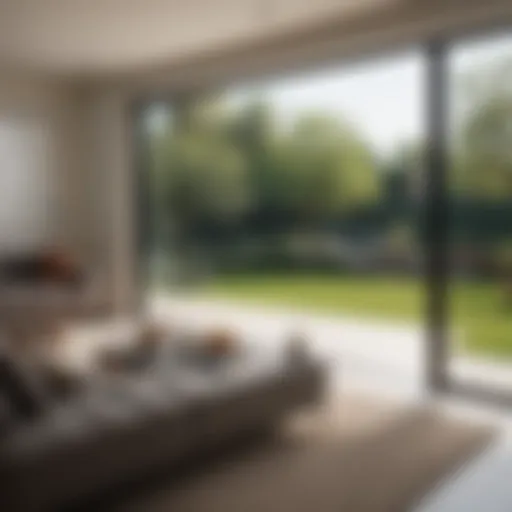 Elegant modern sliding patio door integrated into a stylish living room.
