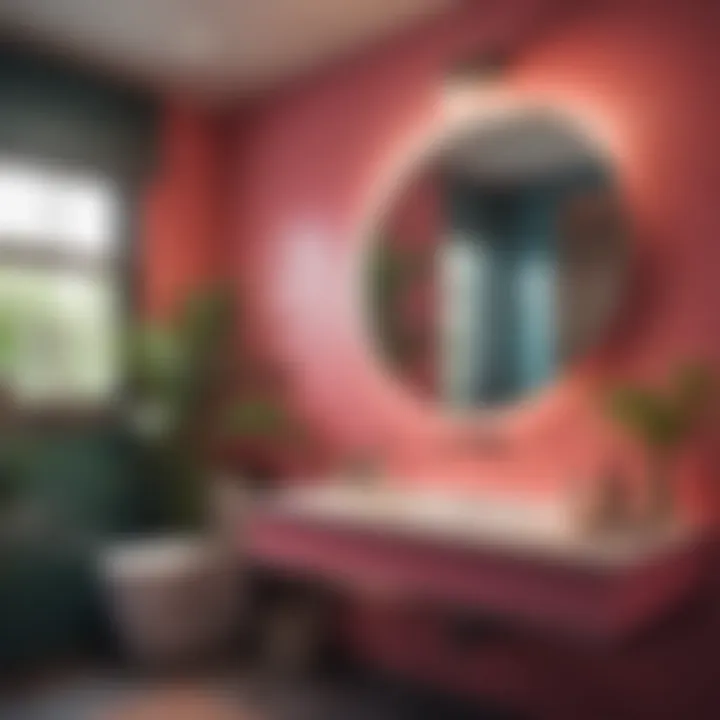 Innovative use of color in a small bathroom to create a vibrant atmosphere